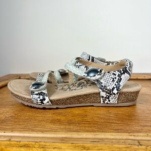 Aetrex Jillian Braided Quarter Strap Women’s Sandal Size 9.5 Snake